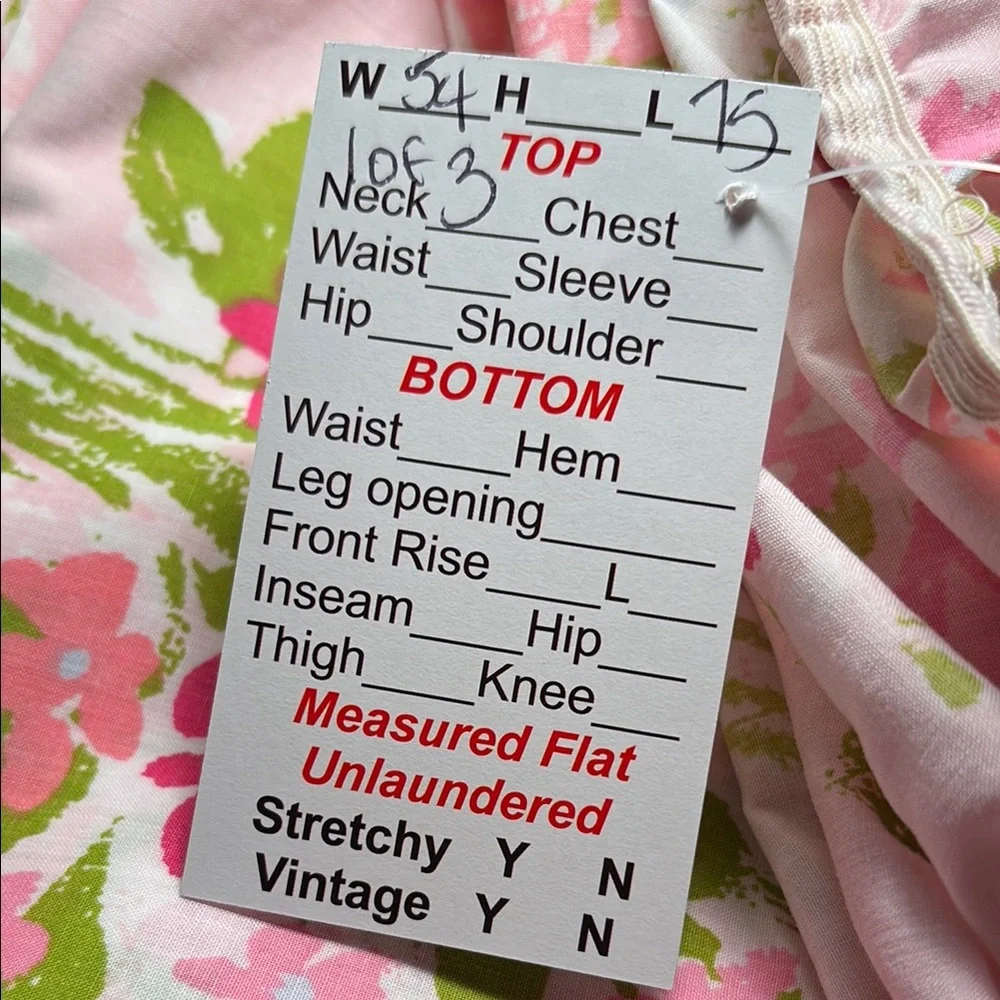 Vintage Floral Pink and‎ Green 3 piece full size sheet set percale 352